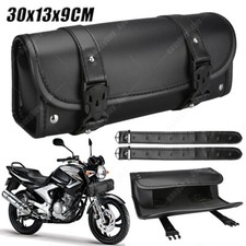 Motorrad Toolbag Werkzeug Leder Lenker Rolle Für Harley Chopper Tasche Schwarz