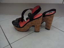 Kork Plateau Sandalen 37 NEU Sandaletten schwarz ungetragen Schuhe Pailletten