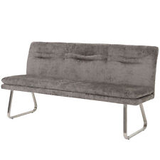 B-Ware Sitzbank MCW-H70, Lehne Stoff/Textil Chenille Edelstahl 180cm, dunkelgrau