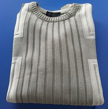 Carlo Colucci Pullover Größe 52 Rundhals Herren, Beige-Olivgrau