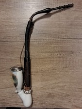 ALTE PORZELLAN PFEIFE HANDBEMALT JAGDMOTIV Hutschenreuther Flensburg 38 cm