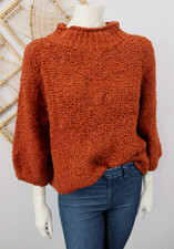 NEU? made in Italy?Wolle Mix Pullover mit Alpaka Bouclé Optik 40 42 Terrakotta
