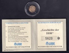 DDR: Medaille 1999 - 10 Jahre Mauerfall - 585er Gold PP - Zertifikat