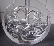 Vintage INGRID Glas Solifleurvase Zweigvase transparent Höhe Ø 16cm Blockglas