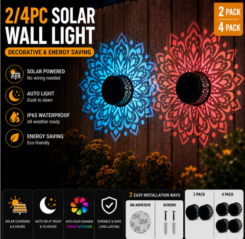 Solar mandala wandleuchte - solar,