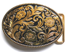 Gürtelschnalle Buckle Indianer Western USA Floral Vaquero Design USA