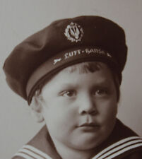 Altes Portrait Foto Kind in Marine Uniform / Lufthansa Mütze 1926 bis 1933 