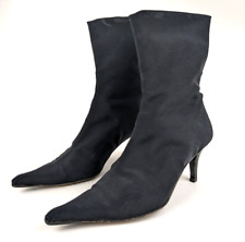 JAIME MASCARO Pumps Stiefeletten 37 Schwarz Stoff Stretch Ankle Boots High Heels
