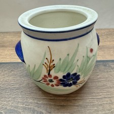 Vintage Keramiktopf handbemalt Blumen Motiv Landhaus