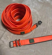 ?‍?*Hunter* Biothane Schleppleine mit Halsband, 10 Meter, Orange ?‍?