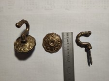 2 Stück Messing Wandhaken Kleiderhaken Bankhaken Antik 