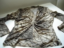 ESCADA Shirt Pullover Wolle schwarz/grau/braun/beige  Gr. 46/48 EU NEU / KP 499