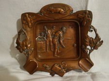 Royal Zinn Modell 1595 Kegler Kegeln  Jugendstil  Aschenbecher Zinn verkupfert 
