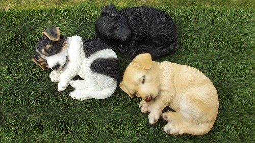 Gartenfiguren hunde set - gartenfiguren,