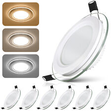 XTRALIGHTS LED Panel Glas Einbaustrahler Deckenleuchte Einbau Beleuchtung Rund