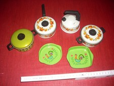 Puppen Blechgeschirr Töpfe Pfanne Tablett