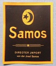 altes Schnapsetikett Flaschenetikett Etikett Label Samos Direoter Import