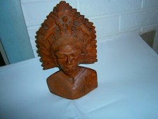 Indianer - Büste aus Holz * aus Südamerika * ca. 50 Jahre alt * Vitrinenobjekt