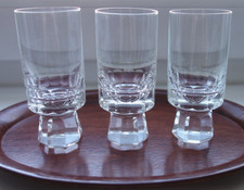 3x Glas Schnapsglas Schnapsbecher Friedrich Konsul Kristall Mid Century h 9,8 cm