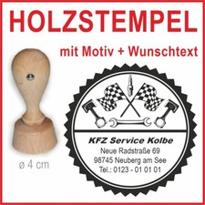 Holzstempel mit Wunschtext KFZ