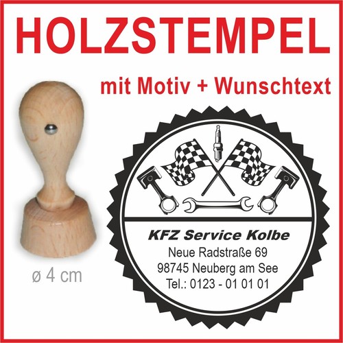 Holzstempel mit wunschtext kfz - wunschtext,
