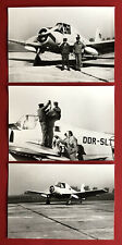 3 x DDR Foto AK INTERFLUG Klein Propeller Flugzeug mit Piloten Typen   ( 74166