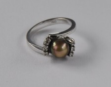 Weißgold Ring goldene Tahiti