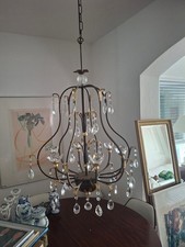 Kronleuchter mit Kristallen, gebraucht
