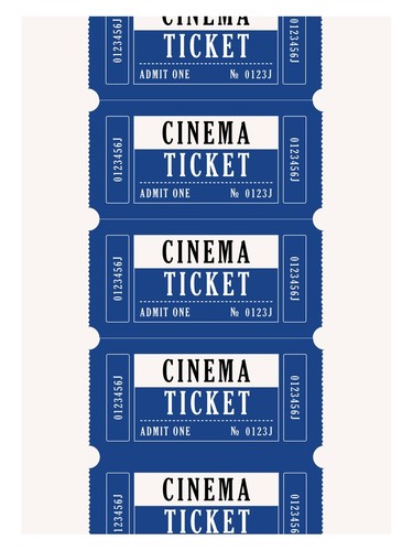 Blaues kinoticket pop art - blaues,