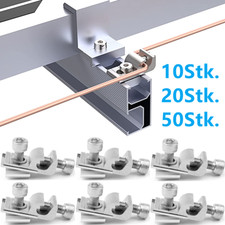 10~50Stk. Erdungsklemme Alu Edelstahl PV Solarpanel Erdung Klemme Für Aluprofil 