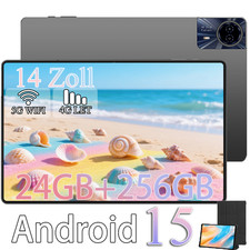 2025 Neu 14 Zoll Tablet Android 15 24GB RAM+256GB 8000mAh 4G LTE 2SIM WlFl GPS