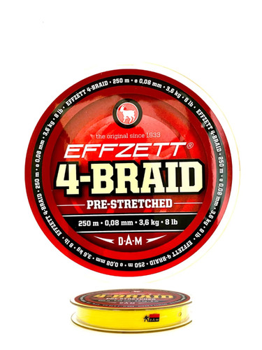 Dam effzett braid yellow - dam, 4-braid