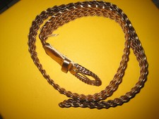 VINTAGE Gürtel Kunstleder geflochten GOLDBRONZE ungetragen 100 cm glänzend