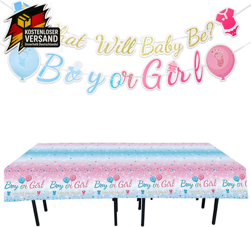 Gender reveal deko set - set, mit