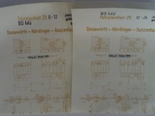 Auszug aus dem Bildfahrplan