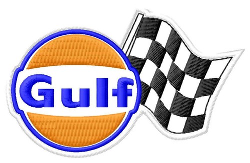 Gulf racing flag aufnäher - flag, xl
