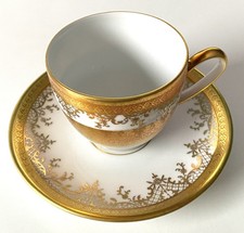 edle Mokkatasse * Karlsbader * DW * Fine Porcelain * weiß-gold