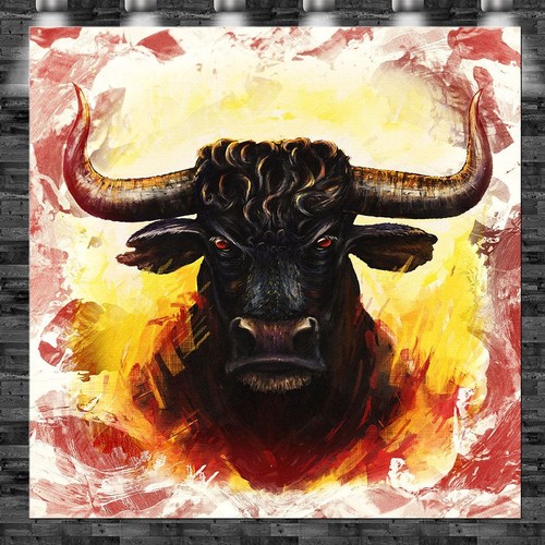Xxl stier gemälde - stier, auf