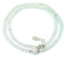 Heilstein Halskette Bergkristall 925 Silber facettierte Kugelform Ø-3 mm