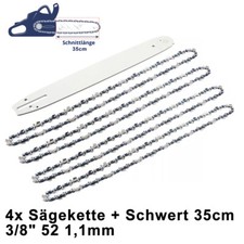 4x Sägekette + Schwert 35cm