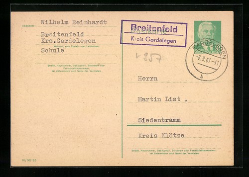 Landpoststempel breitenfeld - landpoststempel,