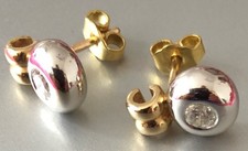 Brillant Ohrstecker 585 Gelb-/Weiß-Gold, 2 Brillanten total 0,26ct, 3,4 Gr.