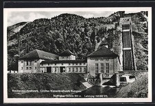 Walchensee, Blick auf das Wasserkraftwerk, Ansichtskarte 
