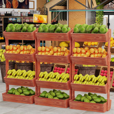XXL Gemüseregal Holz Obstkorb Küchenregal Obstregal Aufbewahrung Speisekammer 