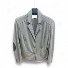 TCM Blazer Fischgrät Grau Gr 46 Ellenbogenpatches Klassisch Reiterstil