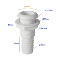 gewölbt Universal Pool Wasser Luft Zulauf Ablauf mit Schlauch Anschluß 28mm Wass