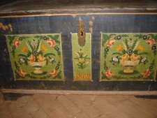 1862 orig. bemalte BAUERNTRUHE