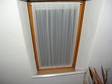 Scheibengardinen HANDARBEIT Dachfenster 98cm hoch Spanngardine Weiß Gardine