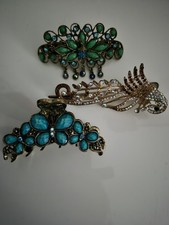 Haarspange Drei Stück Metall Strasssteine