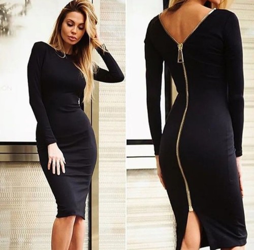 Midi sexy kleid - bodycon, stoff